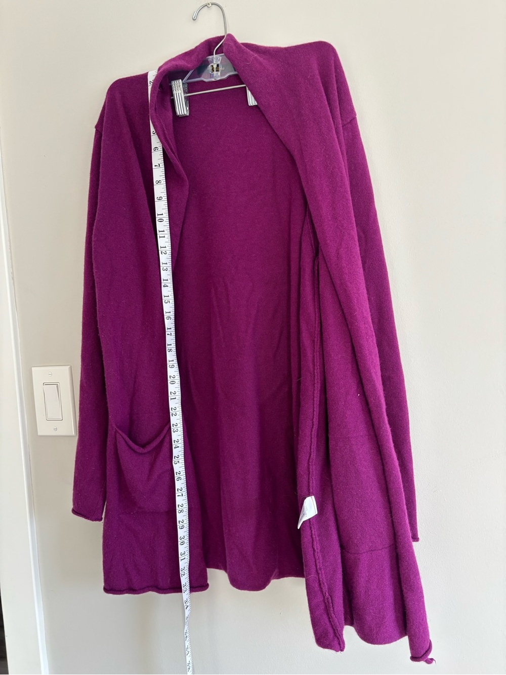 BELLINA wool and cashmere purple plum cardigan XL - Picture 5 of 7